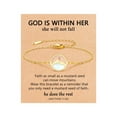 thumbnail image 1 of NICKSUN Silver/Gold Move Mountains-Mustard Seed Link Bracelet Catholic Christian Easter Christmas Birthday Gifts for Women Her, 1 of 7