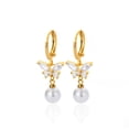 thumbnail image 1 of NICKSUN Small Hoop Dangle Earrings for Women, Trendy Dainty Retro Design Butterfly Heart with Glistening Cubic Zirconia Pendant Earrings Fashion Jewelry Gift, 1 of 10