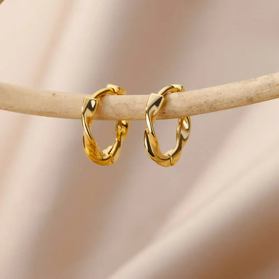 NICKSUN Small Hoop Dangle Earrings for Women, Trendy Dainty Retro Design with Zircon Pendant Earrings Fashion Jewelry Gift