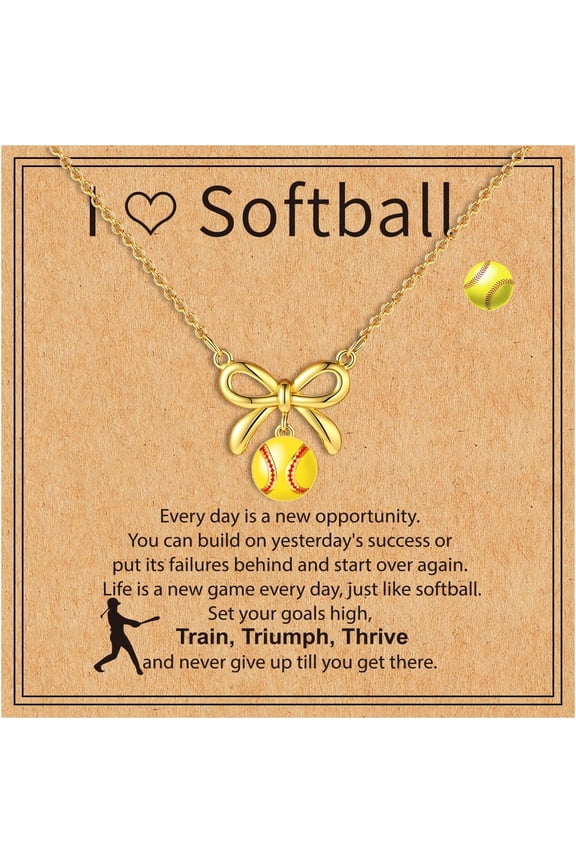 Softball/Soccer/Volleyball/Basketball/Football/Tennis Necklace for Team Coach Player, Sports Lovers Accessories Jewelry Christmas Gifts 16+3 Inches