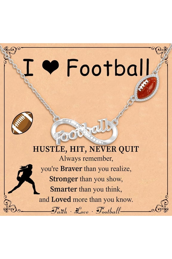 Stocking Stuffers Christmas Gift- Softball/Football/Volleyball/Soccer/Basketball Necklace for Women,Infinity Necklace Sport Accessories Birthday Christmas Gifts for Players Fan Coach Team