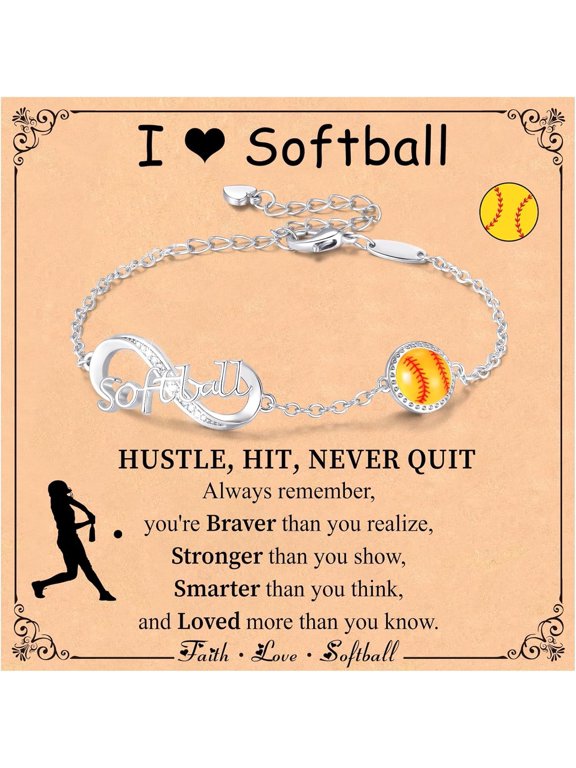 Stocking Stuffers Christmas Gift- Softball/Soccer/Basketball/Football/Volleyball Bracelet for Women,Sport Accessories Infinity Bracelet Birthday Christmas Gifts for Players Fan Coach Team