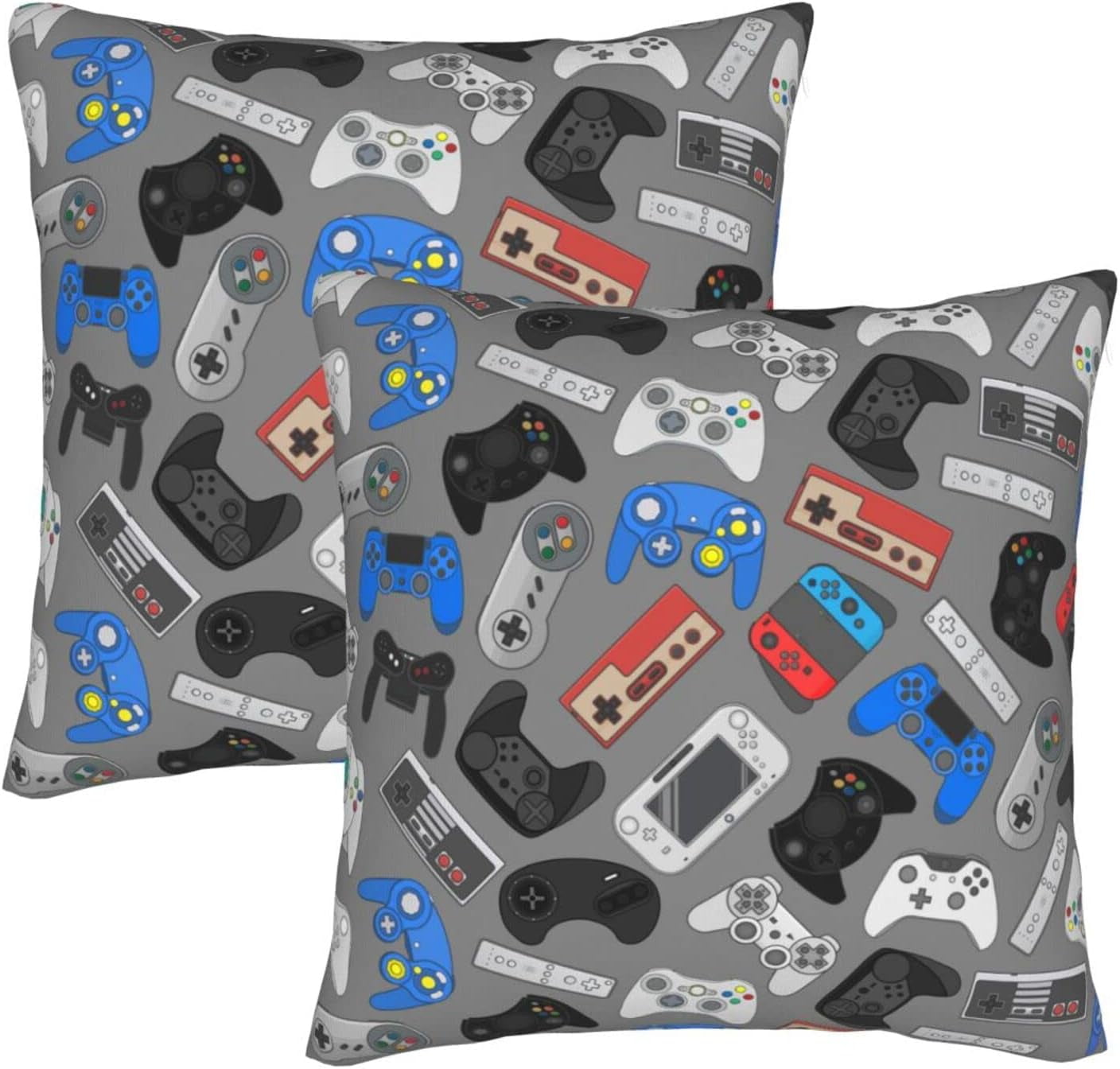 NICKSUN Throw Pillow Covers 18x18 Inches Set of 2, Colorful Video Game