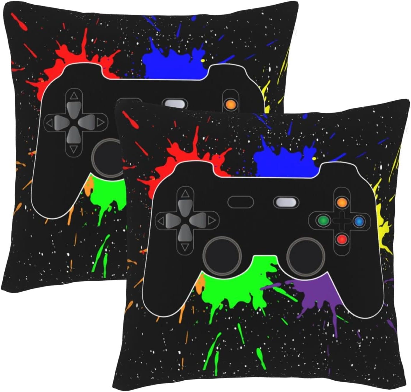 NICKSUN Throw Pillow Covers 18x18 Inches Set of 2, Game Joystick