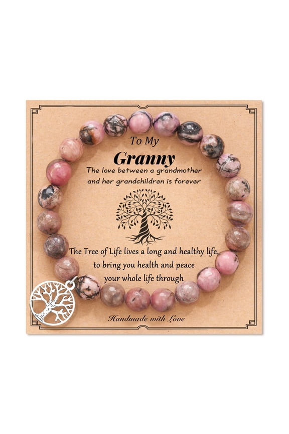 Tree of Life Charm Beaded Bracelets Gifts for Nana, Nana, Grammy, Grandma, Teacher - Stone Bracelets for Women - Birthday, Mothers Day, Christmas Presents