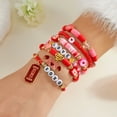 thumbnail image 1 of NICKSUN Valentine's Day Bracelets Red Heart Charms Bracelets for Women Crystal Pearl Beaded Stretch Bracelet Set Festive Birthday Party Gifts, 1 of 16
