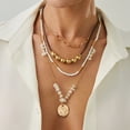 thumbnail image 1 of NICKSUN Vintage Boho Beaded Clavicle Chain Necklace Sun Pendant Stackable Necklace Long Multi-layered Bead Tassel Necklace Summer Beach Jewelry for Women, 1 of 9