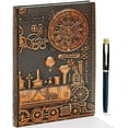 thumbnail image 1 of NICKSUN Vintage Train Embossed Leather Writing Journal Notebook with Pen Set,Antique Handmade Daily Notepad Sketchbook,Travel Diary Notebooks to Write in,Gift for Men Women, 1 of 6