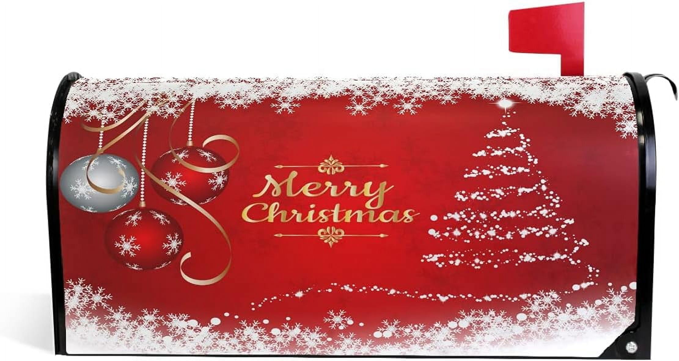 NICKSUN Winter Snowflake Xmas Tree Mailbox Covers Garden Yard Home Decor for Outdoor