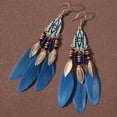 thumbnail image 1 of NICKSUN Women Faux Feather Earrings Bohemian Fringe Tassel Long Drop Dangle Earrings Set with Design for Women, 1 of 7