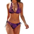 thumbnail image 1 of NICKSUN Women's Bikini Sets Two Piece Bathing Suits Sexy Textured Halter Padded Bikini Swimsuits Side Tie Thong Bottom Swimwear, 1 of 8