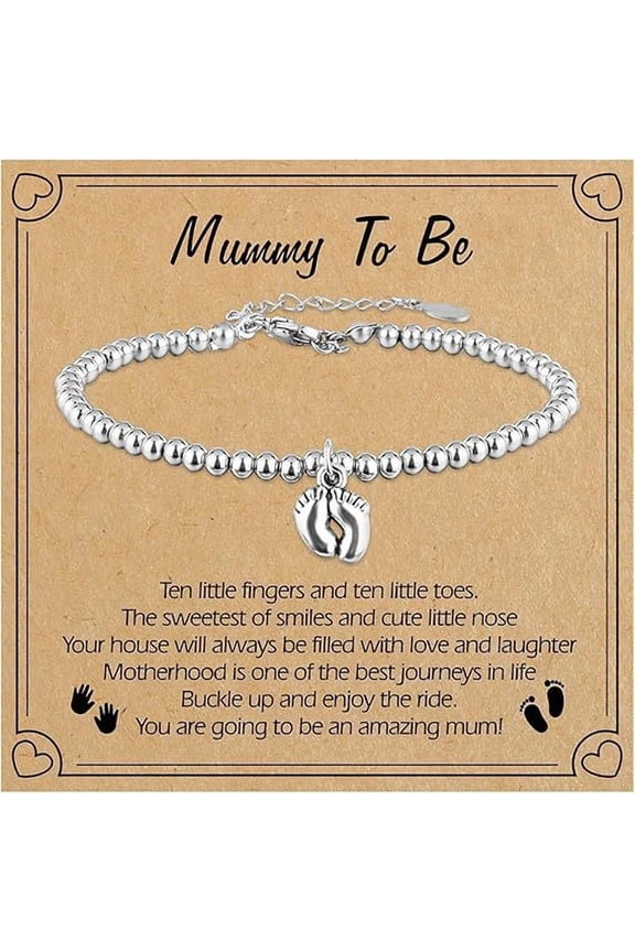 Women's Footprints Charm Bracelets Stainless Steel Link Bracelet Birthday Gifts for Women Jewelry