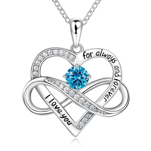 NICKSUN Womens Sparkling Infinity Love Necklace Birthday Gifts for Women Dainty Adjustable Love Heart Pendant Necklaces