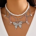 thumbnail image 1 of NICKSUN Y2k Necklace for Women, Butterfly Beaded Layered Necklaces, Halloween Fairy Cosplay Accessories, Y2k Cute Sweet Heart Butterfly Jewelry Gifts for Women, 1 of 16