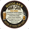thumbnail image 1 of NICOLAS'S Man Cave Rules 14" Round Metal Sign Garage Wall Decor 100140010422, 1 of 1