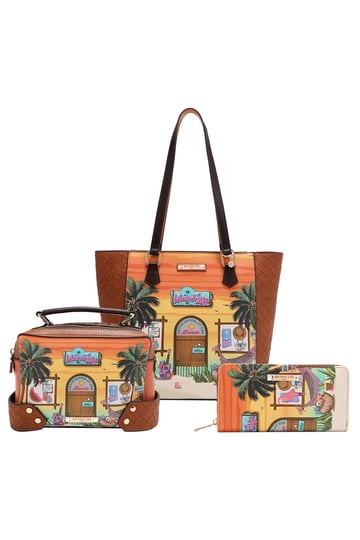 Nicole Lee Multicolor Dog Print Bag Set Nicole Lee Black Multicolor Dog Print Shoulder Bag main image 4