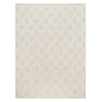 NICOLE MILLER NEW YORK Corin Diamond Indoor Outdoor Area Rug, UV Fade Resistant, Low Pile, Taupe/Cream, 5'2"x7'2"