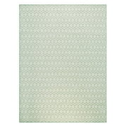 NICOLE MILLER NEW YORK Corin Small Diamonds Indoor Outdoor Area Rug, UV Fade Resistant, Low Pile, Seafoam/Cream, 710x102