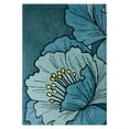 thumbnail image 1 of NICOLE MILLER NEW YORK Flora Grandeur Bloom Handcrafted Area Rug, Natural Wool Rug, Bold Floral Rug, Blue, 5'x7’, 1 of 10