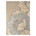 thumbnail image 1 of NICOLE MILLER NEW YORK Flora Grandeur Bloom Handcrafted Area Rug, Natural Wool Rug, Bold Floral Rug, Taupe, 9'x12', 1 of 9