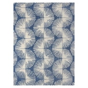 NICOLE MILLER NEW YORK Kendall Slinky Geo Handcrafted Area Rug, 100% Wool Rug, Navy Blue, 9'x12'