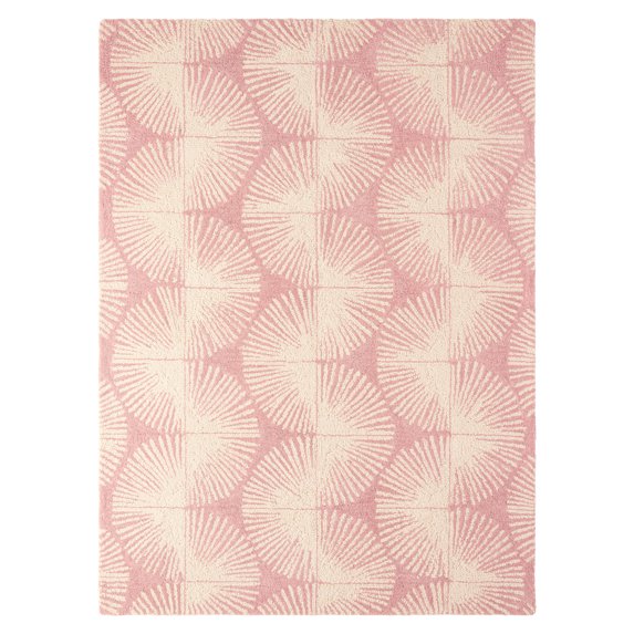 NICOLE MILLER NEW YORK Kendall Slinky Geo Handcrafted Area Rug, 100% Wool Rug, Rose, 6'x9'