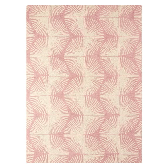 NICOLE MILLER NEW YORK Kendall Slinky Geo Handcrafted Area Rug, 100% Wool Rug, Rose, 8'x10'