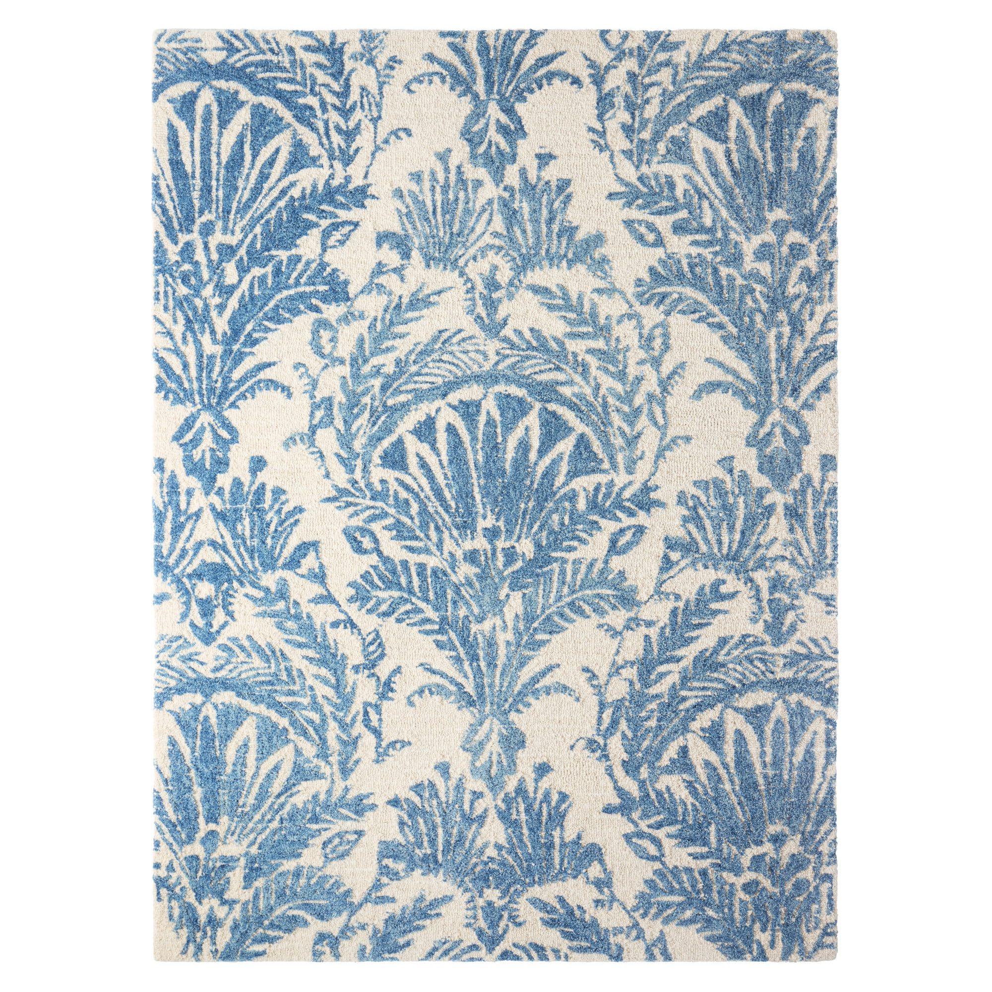 NICOLE MILLER Mod Damask Chambray Wool Rug - 6x9 - Walmart.com