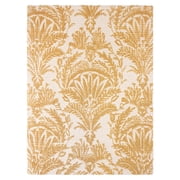 NICOLE MILLER NEW YORK Mod Damask Chambray Handcrafted Area Rug, 100% Wool Rug, Gold, 8x10