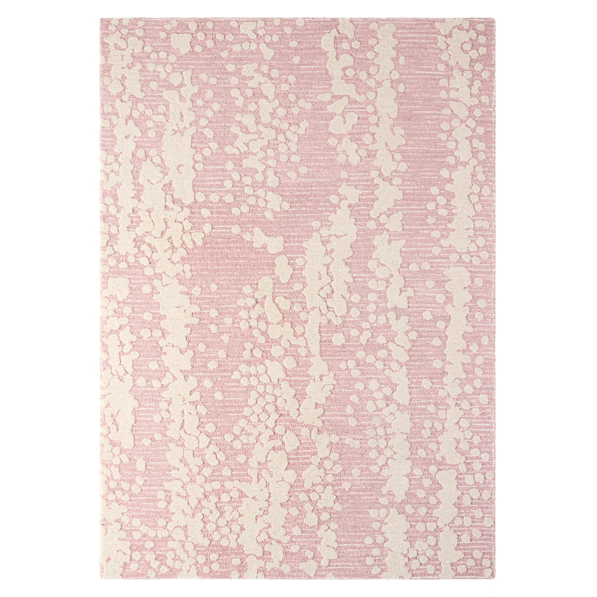 NICOLE MILLER NEW YORK Mod Weave Abstract Knotted Texture Handcrafted Area Rug, 100% Wool Rug, Rose, 8'x10'