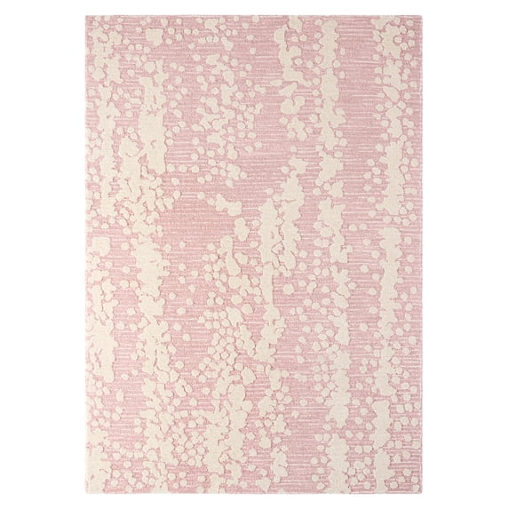 NICOLE MILLER NEW YORK Mod Weave Abstract Knotted Texture Handcrafted Area Rug, 100% Wool Rug, Rose, 8'x10'