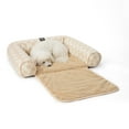 thumbnail image 1 of NICOLE MILLER NEW YORK PET Kendall Fluted Geo Cozy Couch Protector Pet Bed, Cozy & Calming, Water Repellent, Non-Slip Bottom, Machine Washable, Taupe, Large 40"x23"x4", 1 of 12
