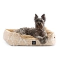 thumbnail image 1 of NICOLE MILLER NEW YORK PET Mod Damask Plushy Bolster Pet Bed, Cozy & Calming, Water Repellent, Non-Slip Bottom, 100% Machine Washable, Taupe, Large 35"x28"x8", 1 of 13