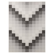 NICOLE MILLER NEW YORK Patio Country Ombre Chevron Indoor Outdoor Area Rug, UV Fade Resistant, Low Pile, Black/Cream, 52"x72"