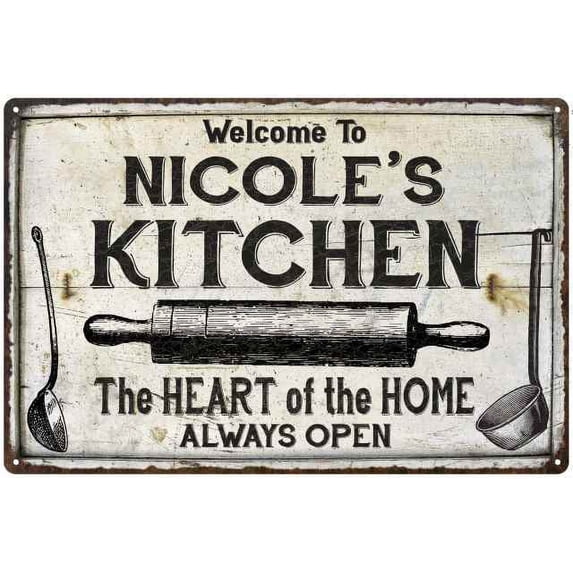 NICOLE'S Kitchen Farmhouse Sign 12 x 18 Matte Finish Metal 112180033071