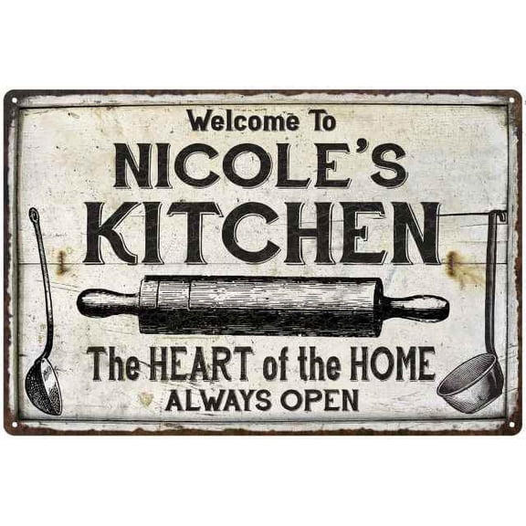 NICOLE'S Kitchen Farmhouse Sign 8 x 12 Matte Finish Metal 108120033071