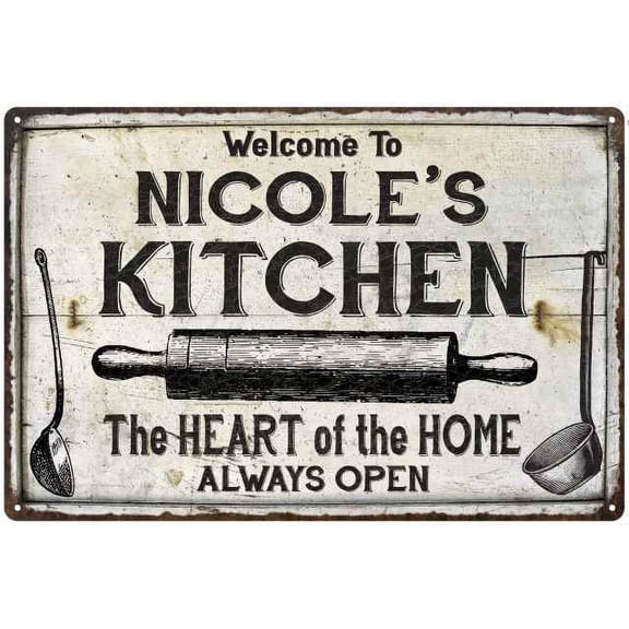 NICOLE'S Kitchen Farmhouse Sign Gift Gift 12x18 Metal 112180033071