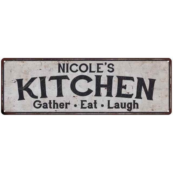 NICOLE's Kitchen Rustic Chic Decor Gift 6x18 Sign 106180051378