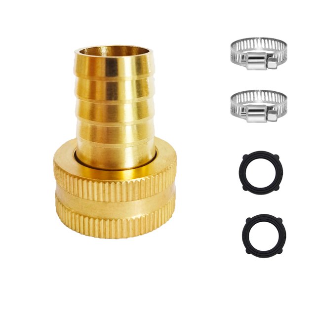 NICOLEKAY 5/8" Barb x 3/4" Female GHT Thread Swivel Brass Garden Water