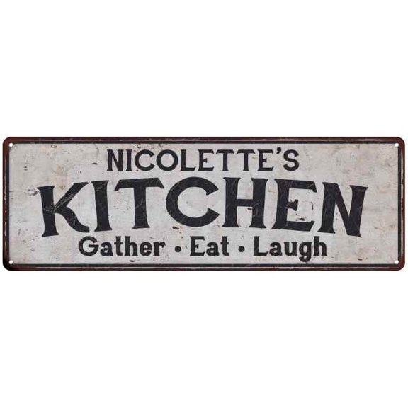 NICOLETTE's Kitchen Rustic Chic Decor Gift 6x18 Sign 106180051985