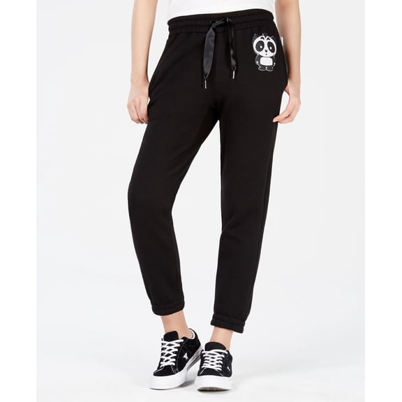 NICOPANDA $89 Womens New 1546 Black Graphic Jogger Casual Pants XL B+B