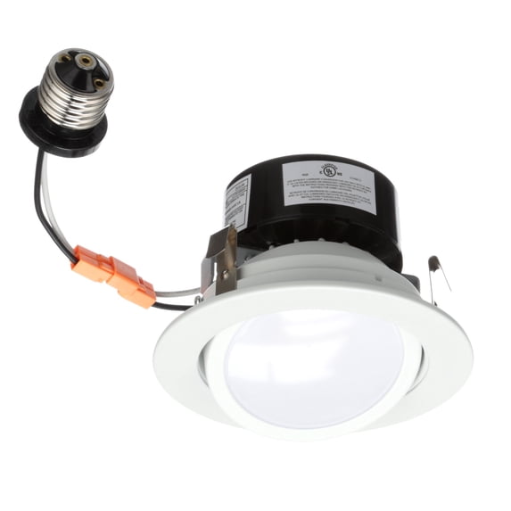 NICOR Lighting 4-Inch Dimmable 4000K LED Gimbal Recessed Downlight, White (DLG4-10-120-4K-WH)