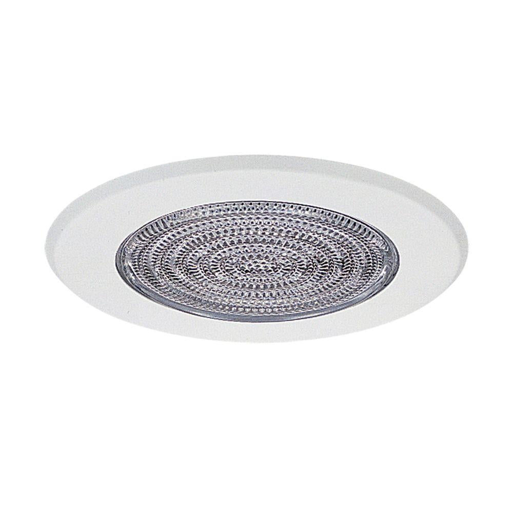 White Glass 5'' Circular Shower Recessed Trim