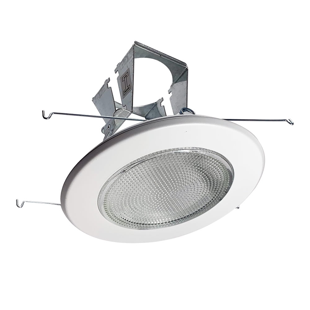 White Glass 5'' Circular Shower Recessed Trim