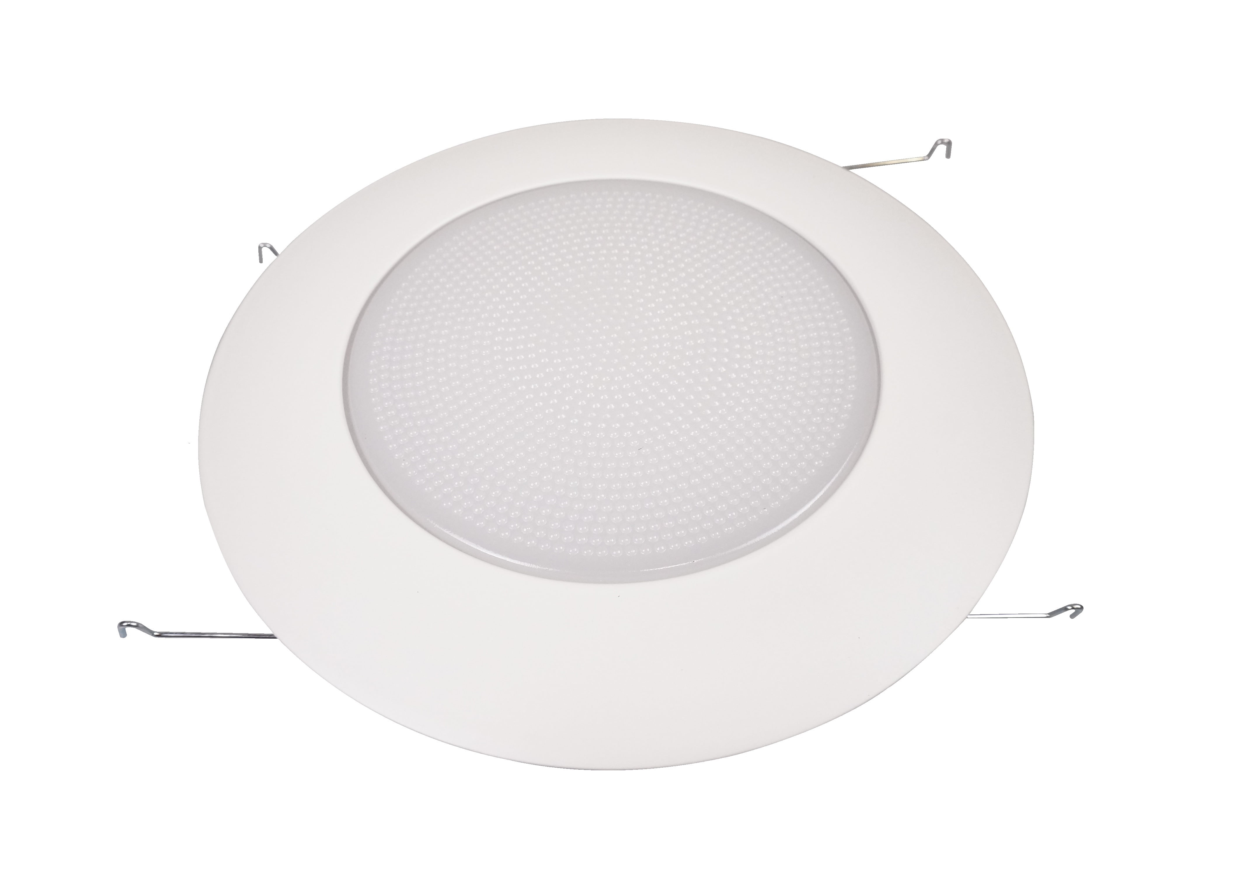 White Glass 6'' Shower Recessed Trim with Frosted Lens