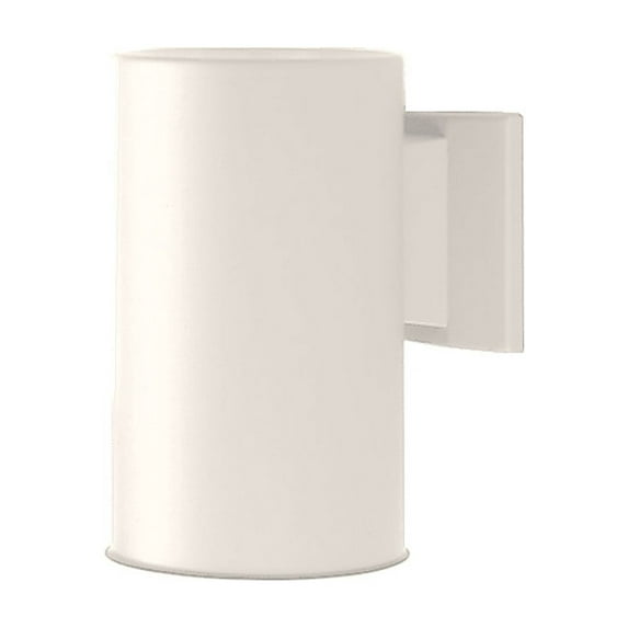 NICOR Lighting 7-Inch Outdoor Cylinder Wall Sconce Down Light, White (50101WH)