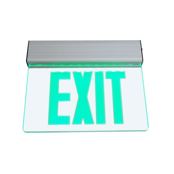 NICOR Lighting Edge Lit LED Emergency Exit Sign, Clear with Green Lettering (EXL2-10-UNV-AL-CL-G-1)