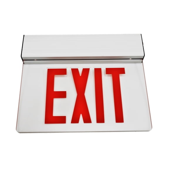 NICOR Lighting Edge Lit LED Emergency Exit Sign, Clear with Red Lettering (EXL2-10UNV-AL-CL-R-1)