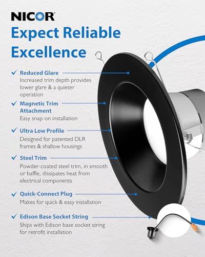 NICOR Lighting Recessed Ceiling Lights LED Downlight - Dimmable 5/6 ...