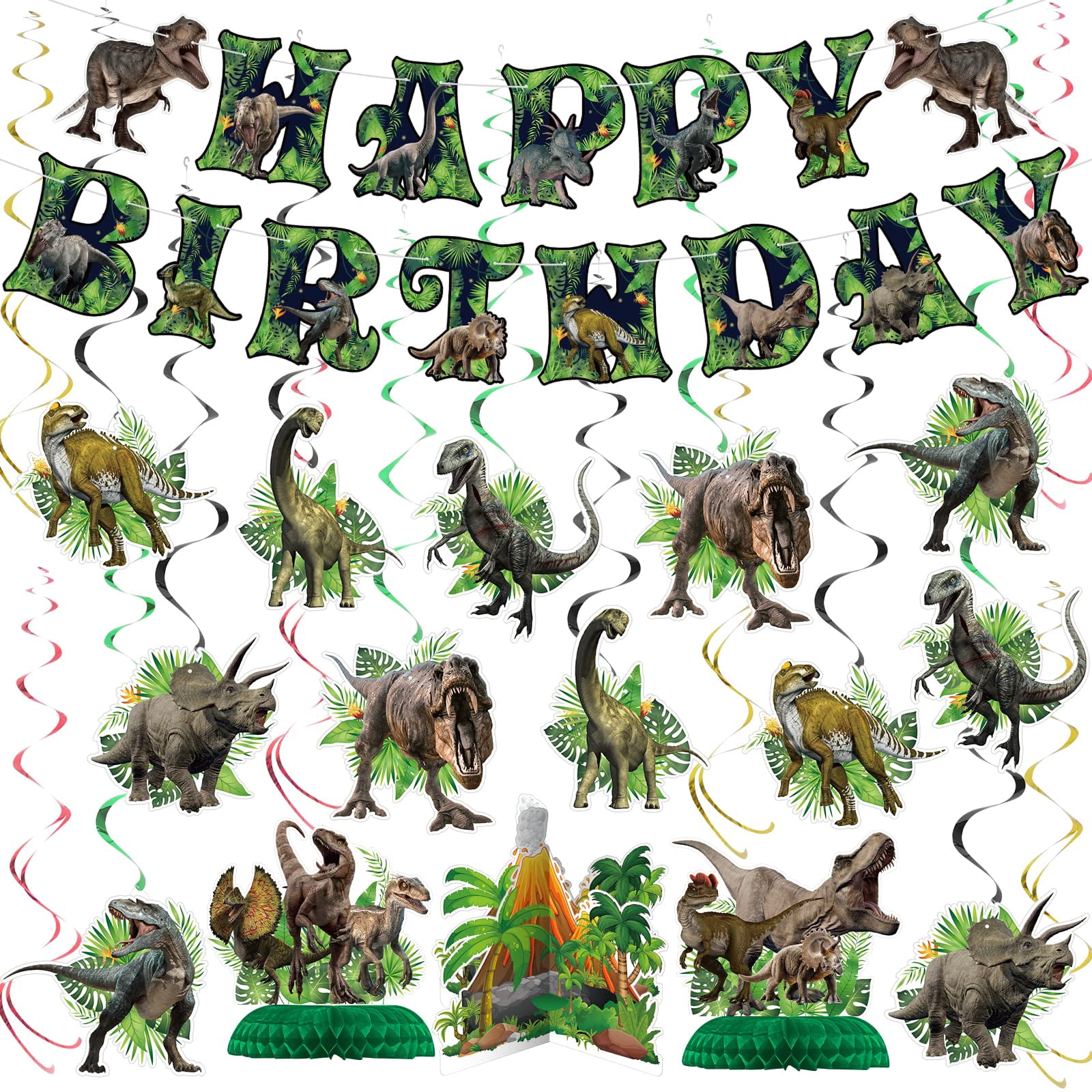 NICOWARM Dinosaur Birthday Party Decorations Set - KMC2Includes Pre ...